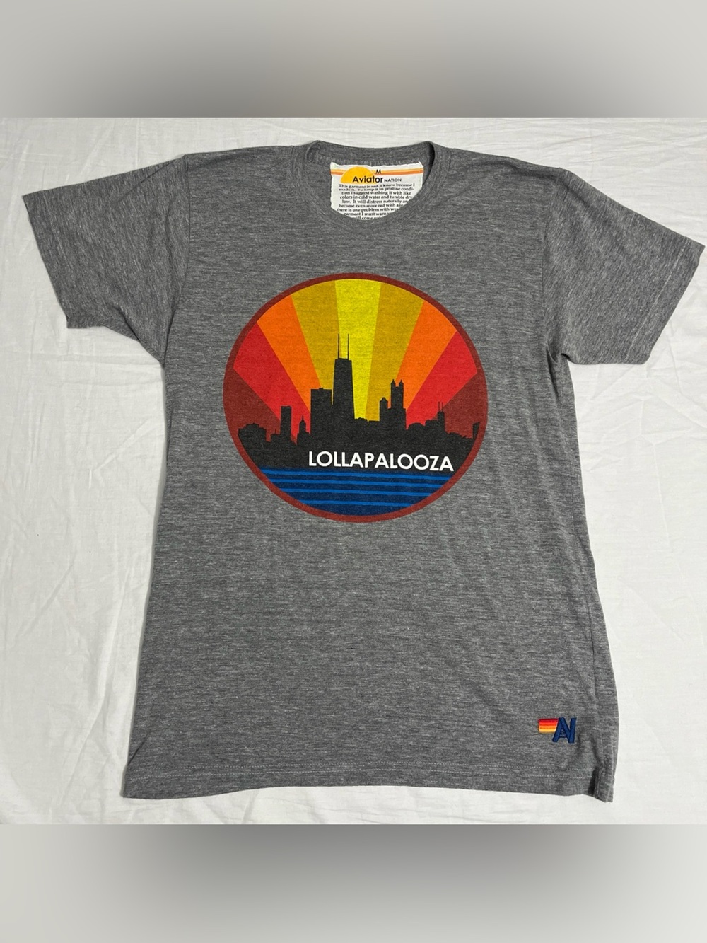 VTG Aviator Nation Lollapalooza 25 Year Anniversary Shirt Sz Medium Y2K 2016